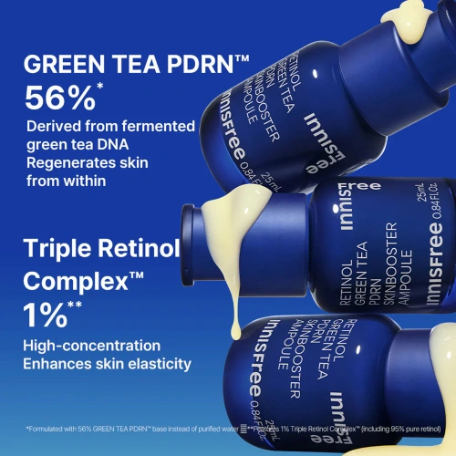 Innisfree Retinol Green Tea PDRN Ampoule 25ml фото 4 Innisfree Retinol Green Tea PDRN Ampoule 25ml фото 4
