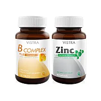 Vistra Set 2 Items B-Complex Plus Minerals 30 Tablets + Zinc 15mg 45 Tablets