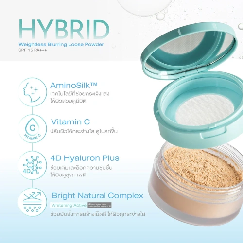 Cute Press Hybrid Weightless Blurring Loose Powder SPF15 PA+++ 10g фото 4