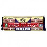 Edward & Sons, Запеченные цельнозерновые чипсы из бурого риса, Лук и чеснок, 3,5 унц. (100 г)