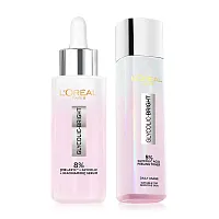 Loreal Paris Set 2 Items Glycolic Bright Instant Glowing Serum 30ml +Glycolic-Bright Glowing Peeling Toner 128ml