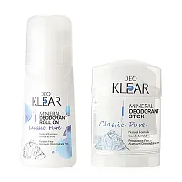 DEOKLEAR Set 2 Item Classic Pure Mineral Deodorant Stick 70g + Roll On Classic Pure 65ml