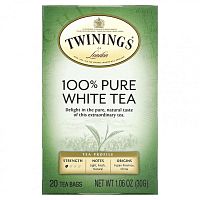 Twinings, на 100% чистый белый чай, 20 чайных пакетиков, 30 г (1,06 унции)