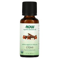 NOW Foods, Органические эфирные масла, гвоздика, 1 жидк. унц. (30 мл)