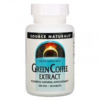 Source Naturals, Экстракт зеленого кофе, 500 мг, 60 таблеток