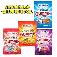 Конфеты жевательные детские с витаминами и минералами Biopharm Gummy, 60 гр. Таиланд