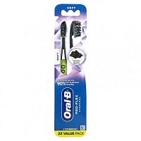 Oral-B, Pro-Flex, зубная щетка с древесным углем, мягкая, 2 шт.