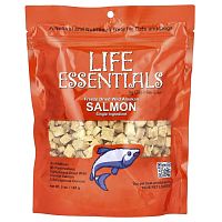 Cat-Man-Doo, Life Essentials, лакомство из сублимированного дикого аляскинского лосося, для кошек и собак, 142 г (5 унций)