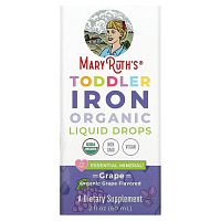 MaryRuth Organics, Органические жидкие капли с железом для малышей, для детей от 1 до 3 лет, с виноградом, 60 мл (2 жидк. Унции)
