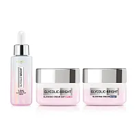Loreal Paris Glycolic Bright Instant Glowing Serum 30ml + Glowing Cream Day SPF30 50ml + Glowing Cream Night 50ml