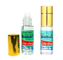 Роликовый масляный ингалятор на основе лечебных трав Pim-Saen Balm Oil Poy-Sian Brand, 5 мл. Таиланд