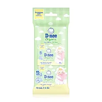 D-nee Organic Baby Wipes [10 Sheets x 3 Packs]