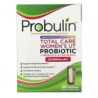 Probulin, Total Care, пробиотик для женской мочевыделительной системы, 20 млрд КОЕ, 30 капсул