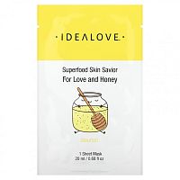 Idealove, Superfood Skin Savior, от любви и меда, 1 тканевая маска, 20 мл (0,68 жидк. Унции)