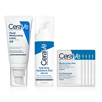 CeraVe Facial Moisturizing Lotion 52ml + Hydrating Hyaluronic Acid Serum 30ml [Free! Moisturising Lotion 7ml x 5pcs]