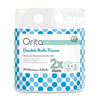 Orita Double Rolls Tissue 34M Pack 4s
