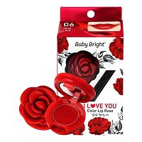 Бальзам для губ с Экстрактом Розы Baby Bright I Love You Color Lip Rose True Love #6, Таиланд