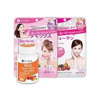Vida GlutaMax 30 Capsules + Collagen Q10 52 Tablets + Vit C From Acerola Cherry And Camu Camu 60 Capsules