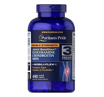 Препарат для суставов, связок и костей Double Strength Glucosamine Chondroitin MSM Puritan's Pride США 480 КАПСУЛ