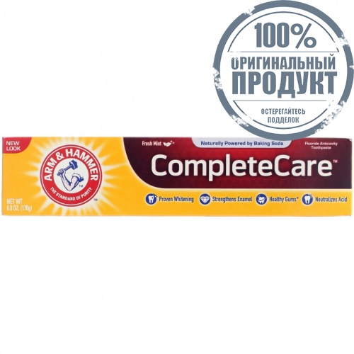 Arm & Hammer, Complete Care, Baking Soda & Peroxide Toothpaste, Plus Whitening with Stain Defense, 6.0 oz (170 g) фото 2
