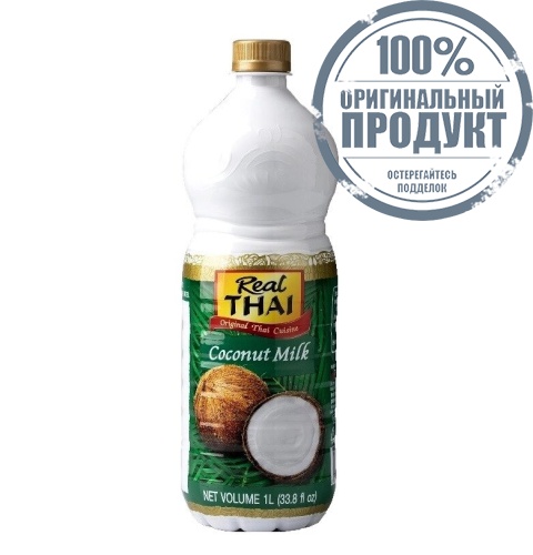 Кокосовое молоко 100% натуральное Real Thai Coconut Milk 100%, 500 мл. Таиланд