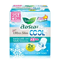 LAURIER ผ้าอนามัย Super Ultra Slim Cool [25cm x 14pcs]