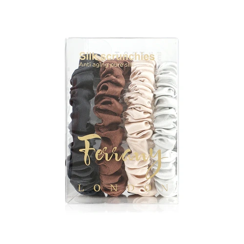 Ferrany London Silk Scrunchies Set 4pcs