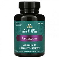 Dr. Axe / Ancient Nutrition, Астрагал, поддержка иммунитета и пищеварения, 60 капсул