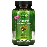 Irwin Naturals, Экстракт гинго для памяти и внимания, 120 гелевых капсул с жидким наполнителем
