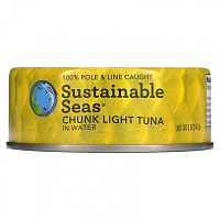 Sustainable Seas, Кусочки светлого тунца в воде, 142 г (5 унций)
